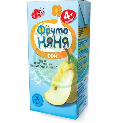 Фрутоняня нектар (сок) 200мл. груша осветл. б/сах. купить в Горячем Ключе