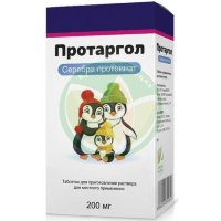 Протаргол таблетки для приготовления раствора для местного применения 200мг №1 в комплекте с растворителем (амп. 10 мл 1 шт.) и с крышкой-пипеткой