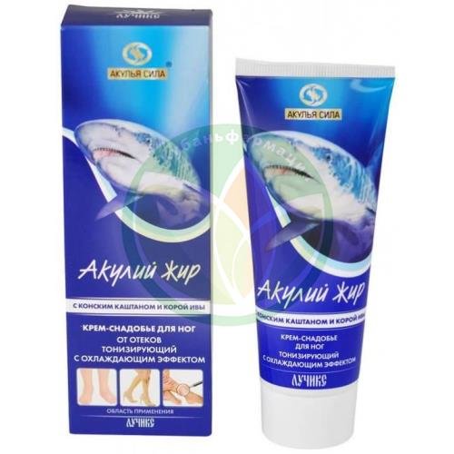 Акулья сила акулий жир  крем снадобье 75мл д/ног конский каштан +  кора ивы купить в Курганинском районе