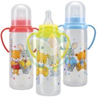 Курносики бутылочка для кормления 250мл силикон. соска с ручками /арт. 11005/