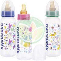 Курносики бутылочка с латексной соской 250мл 0мес +  /арт.11088/