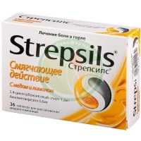 Стрепсилс таблетки для рассасывания №36 медово-лимонные
