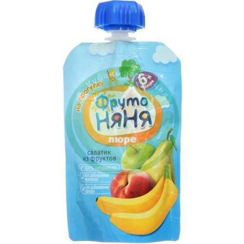 Фрутоняня пюре фруктовое 90г салатик из 4 фруктов купить в Краснодаре