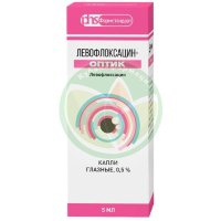 Левофлоксацин-оптик капли глазные 0,5% 5мл №1