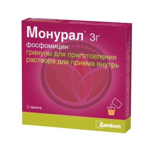 Монурал гранулы для приготовления раствора для приема внутрь 3г 6г №2 купить в Ейске