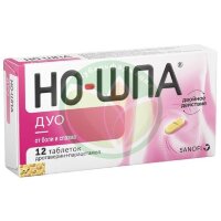 Но-шпа дуо таблетки 40мг + 500мг №12