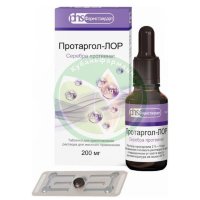 Протаргол-лор таблетки для приготовления раствора для местного применения 200мг в комплекте с флаконом и крышкой-пипеткой