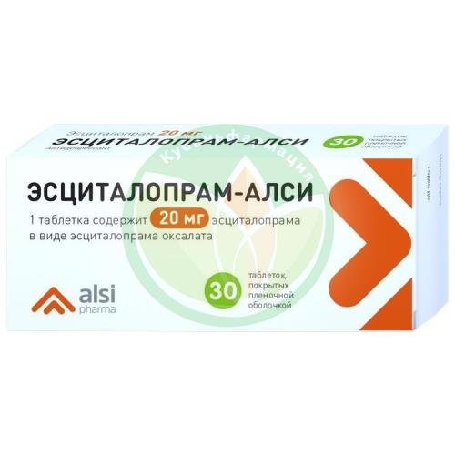 Эсциталопрам-алси таблетки покрытые пленочной оболочкой 20мг №30 купить в Апшеронске