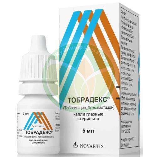 Тобрадекс капли глазные 5мл купить в Ейске