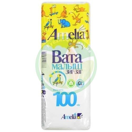 Амелия вата малыш зиг-заг хирург. 100г. н/стер. хлоп. купить в Ейске