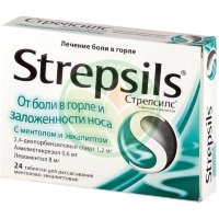 Стрепсилс c ментолом и эвкалиптом таблетки для рассасывания №24