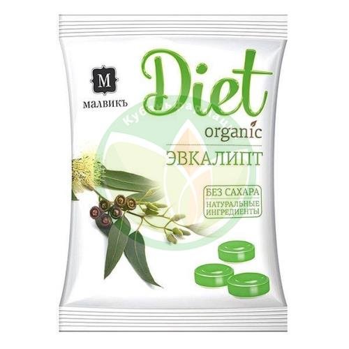 Малвикъ диет органик леденцовая карамель 50г эвкалипт на изомальте купить в Кавказском районе