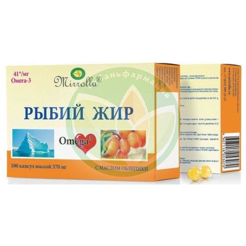 Мирролла рыбий жир капсулы №100 омега-3 +  масло облепихи купить в Щербиновском районе