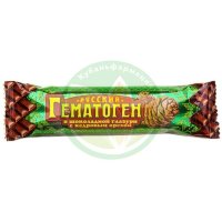 Гематоген русский плитка 40г в шоколад. глаз. кедровый орех бад