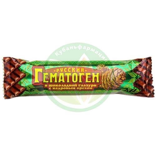 Гематоген русский плитка 40г в шоколад. глаз. кедровый орех бад купить в Кореновском районе