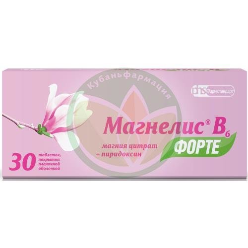 Магнелис в6 форте таблетки покрытые пленочной оболочкой 100мг + 10мг №30 купить в Ейске