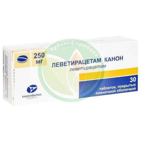 Леветирацетам канон таблетки покрытые пленочной оболочкой 250мг №30 купить в Щербиновском районе