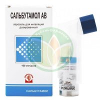 Сальбутамол ав аэрозоль для ингаляций дозированный 100мкг/доза 7г 200доз в комплекте с распылительной насадкой