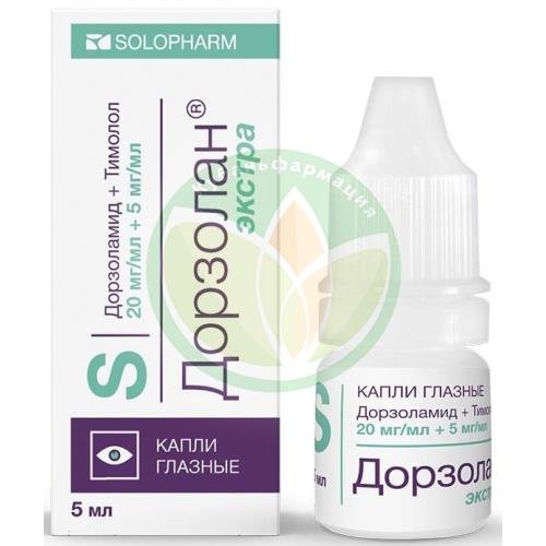 Дорзолан экстра капли глазные 20мг/мл + 5мг/мл 5мл №1 купить в Краснодаре