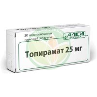Топирамат-алси таблетки покрытые пленочной оболочкой 25мг №30