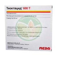 Тиоктацид 600 т раствор для внутривенного введения 25мг/мл 24мл №5