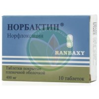 Норбактин таблетки покрытые пленочной оболочкой 400мг №10