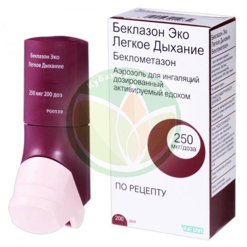 Беклазон эко аэрозоль для ингаляций дозированный 250мкг/доза 200доз купить в Апшеронске