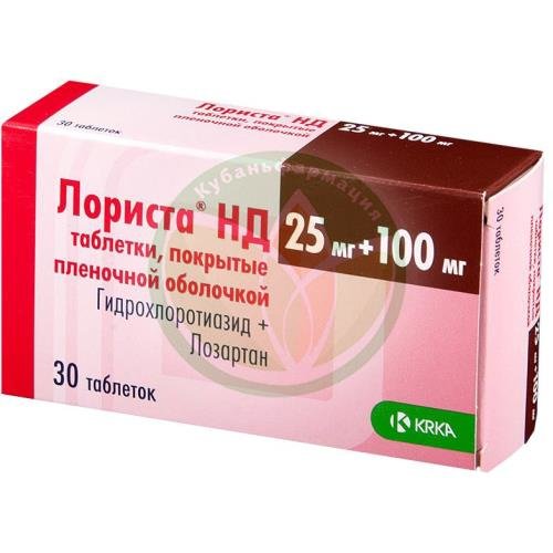 Лориста нд таблетки покрытые пленочной оболочкой 25мг + 100мг №30 купить в Приморско-Ахтарском районе