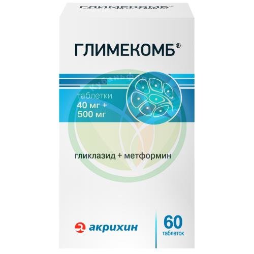 Глимекомб таблетки 40мг + 500мг №60 купить в Приморско-Ахтарском районе