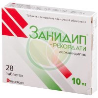 Занидип-рекордати таблетки покрытые пленочной оболочкой 10мг №28
