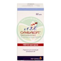 Симбикорт турбухалер порошок для ингаляций дозированный 0,16мг + 0,0045мг/доза 60доз