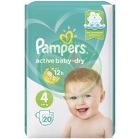 Памперс актив беби-драй подгузники для детей №20 размер 4 9-14кг
