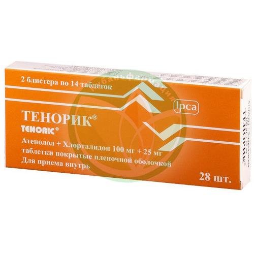 Тенорик таблетки 100мг + 25мг №28 купить в Ейске