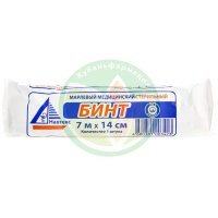 Навтекс бинт медицинский марлевый стерильный 7мх14см