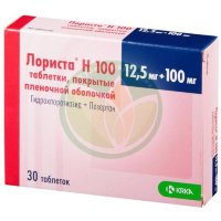 Лориста н 100 таблетки покрытые пленочной оболочкой 12.5мг + 100мг №30
