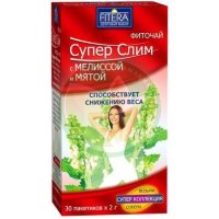 Фитэра супер слим фиточай 2г №30 мелиса + мята