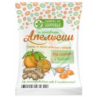 Лакомства для здоровья леденцовая карамель 50г апельсин + имбирь на изомальте