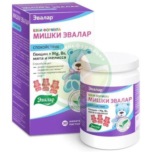 Эвалар бэби формула мишки пастилки жевательные №30 спокойствие купить в Сочи