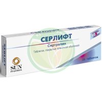 Серлифт таблетки покрытые пленочной оболочкой 50мг №28