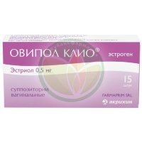 Овипол клио суппозитории вагинальные 0.5мг №15