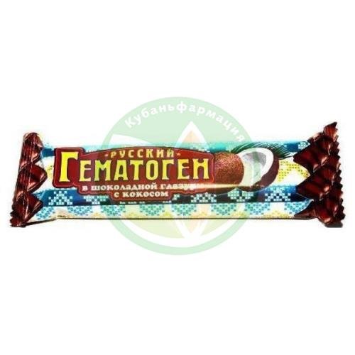 Гематоген русский плитка 40г в шоколад. глаз. кокос бад купить в Ейске