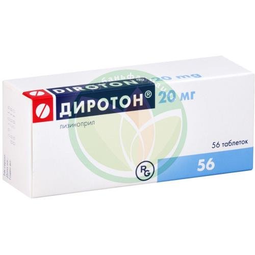 Диротон таблетки 20мг №56 купить в Щербиновском районе
