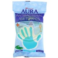 Аура антибактериал салфетки влажные №15 алоэ