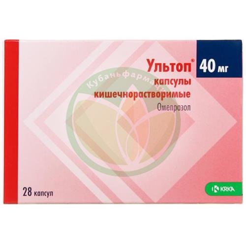 Ультоп капсулы кишечнорастворимые 40мг №28 купить в Крыловском районе