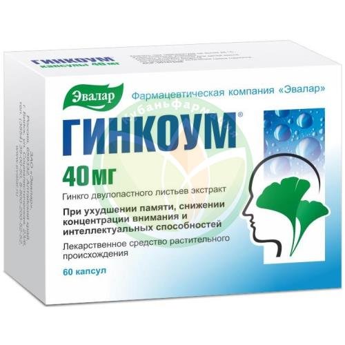 Гинкоум капсулы 40мг №60 купить в Ейске