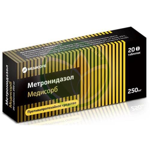 Метронидазол медисорб таблетки 250мг №20 купить в Апшеронске