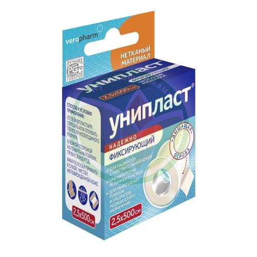 Унипласт лейкопластырь фиксирующий 2,5х500см неткан купить в Сочи