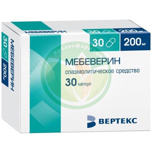 Мебеверин-вертекс капсулы с пролонгированным высвобождением 200мг №30 купить в Апшеронске