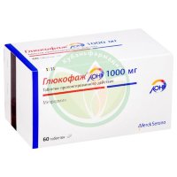 Глюкофаж лонг таблетки с пролонгированным высвобождением 1000мг №60