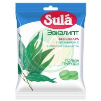 Зула леденцы без сахара 60г витамин с эвкалипт